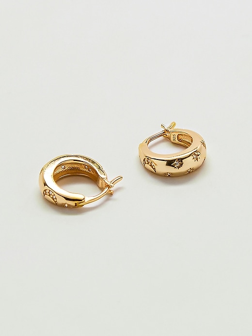 admiral row mond- und stern-goldcreolen