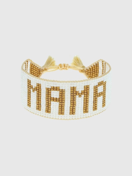 hart weiß-goldenes mama-armband