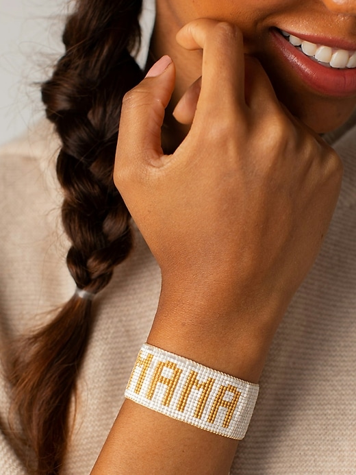 hart weiß-goldenes mama-armband