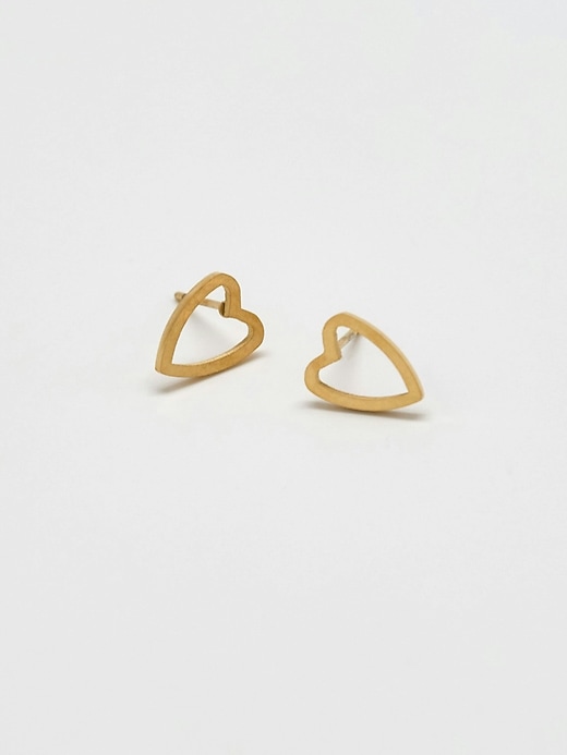 admiral row gold heart outline ohrstecker