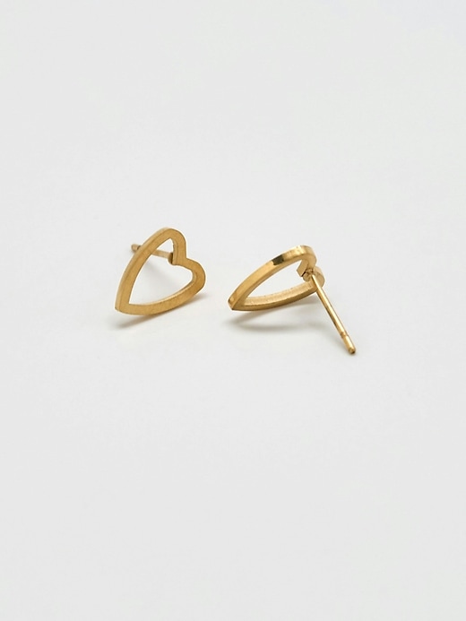 admiral row gold heart outline ohrstecker