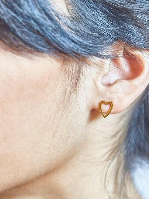 admiral row gold heart outline ohrstecker