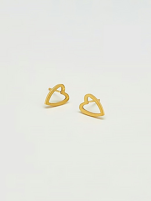 admiral row gold heart outline ohrstecker
