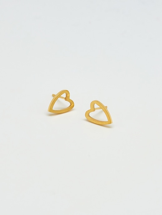 admiral row gold heart outline ohrstecker
