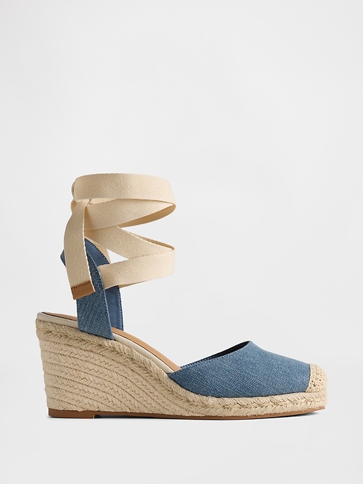 espadrille-keilsandalen aus denim