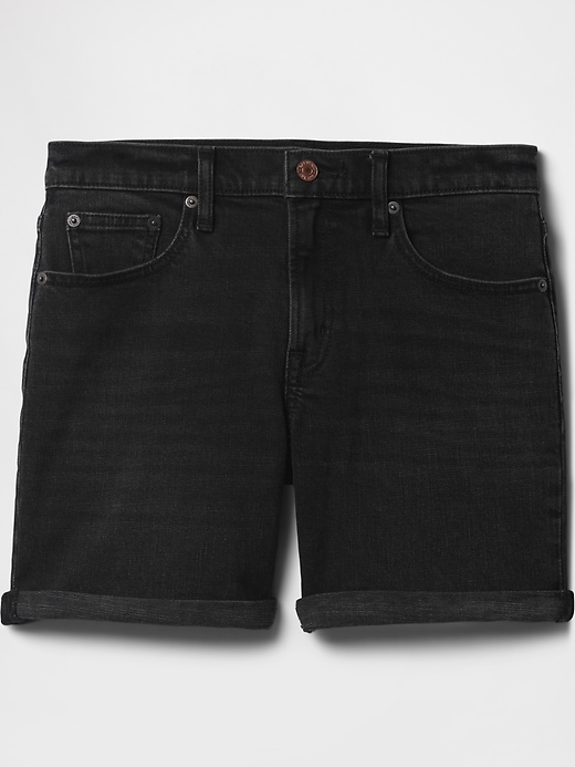 5 mid rise denim girlfriend shorts