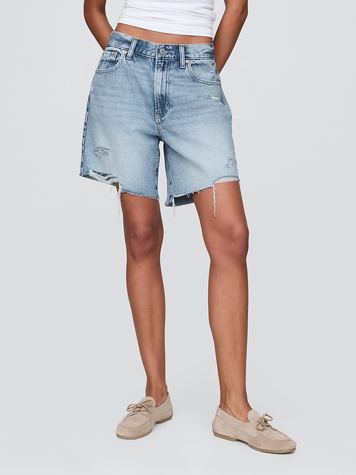 8 mid rise 90s loose denim bermuda shorts