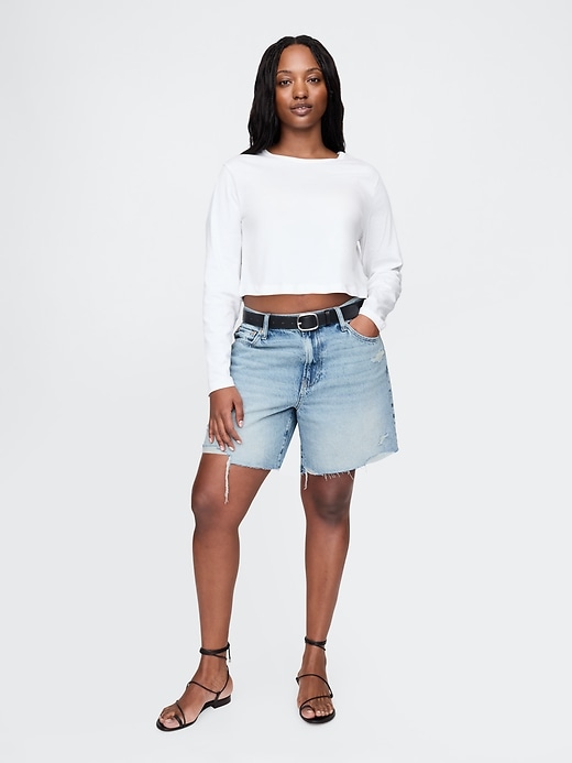 8 mid rise 90s loose denim bermuda shorts