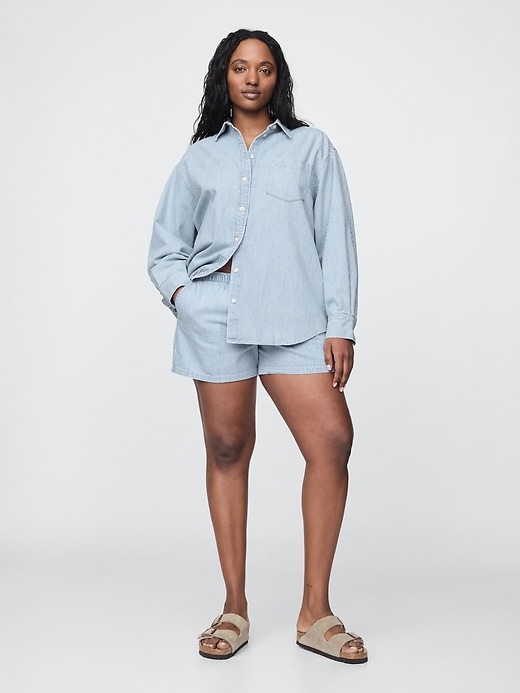 mid-rise easy denim boxer shorts