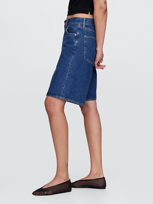 11 mid rise longline denim shorts