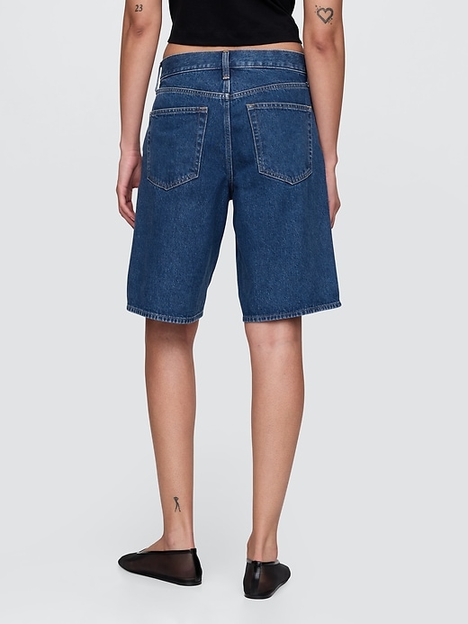 11 mid rise longline denim shorts