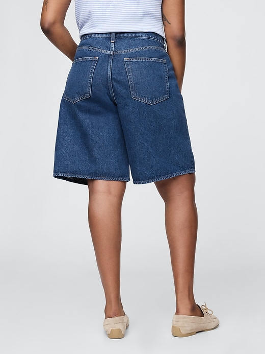 11 mid rise longline denim shorts