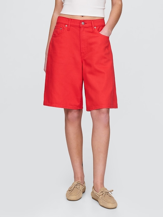 11 mid rise ultrasoft longline denim shorts