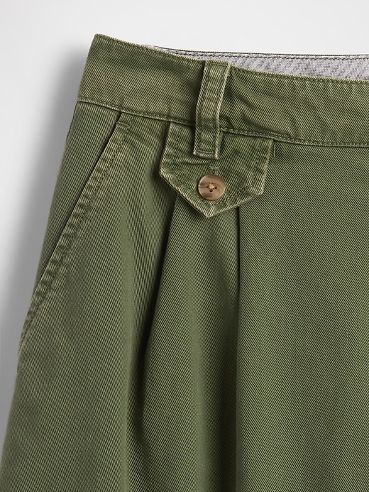6 mid rise twill plissee-hosenshorts