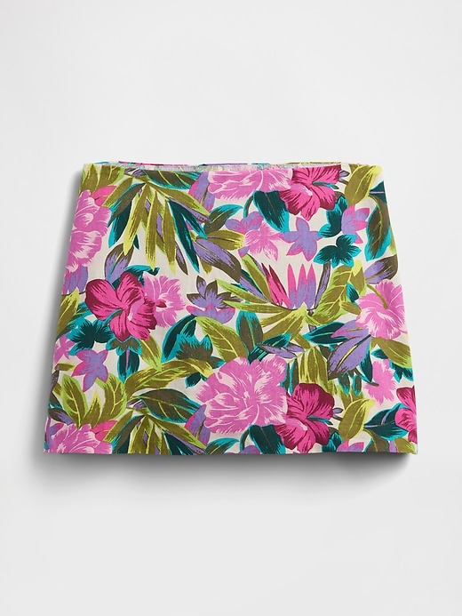 mini-skort aus leinenmischung