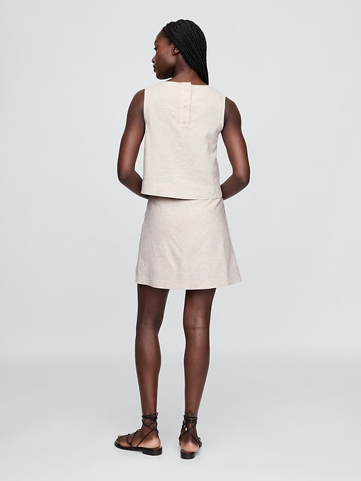 mini-skort aus leinenmischung
