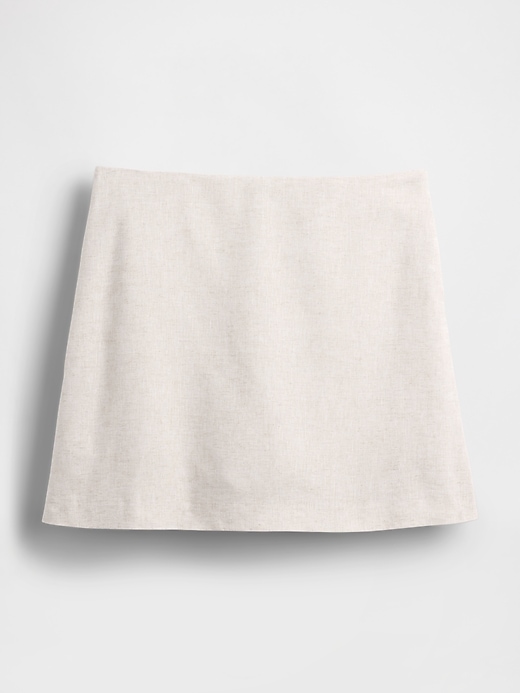 mini-skort aus leinenmischung