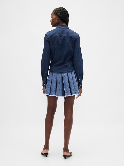 plissierter jeans-minirock
