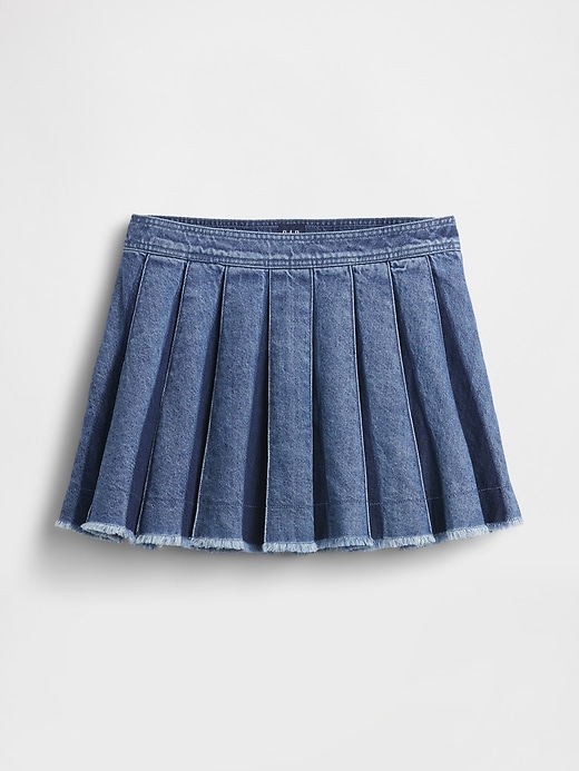 plissierter jeans-minirock