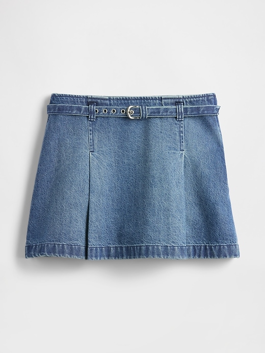 jeans-minirock mit gürtel