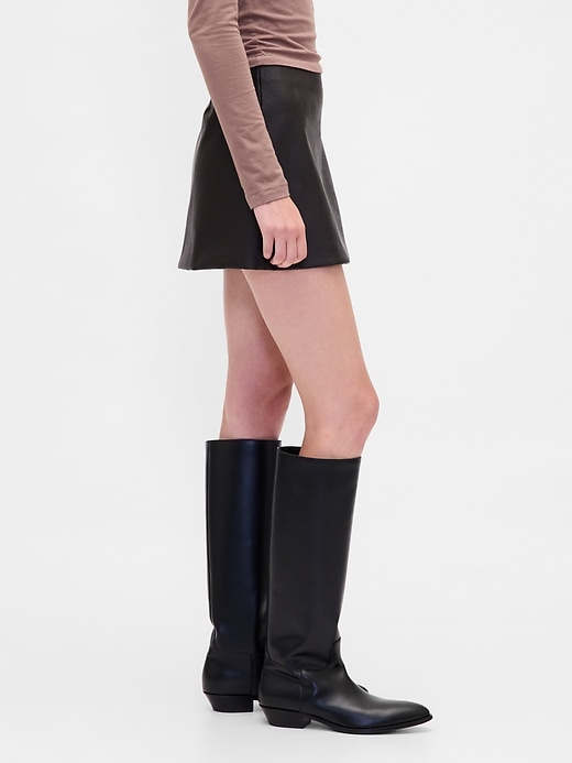 mini-skort aus veganem leder