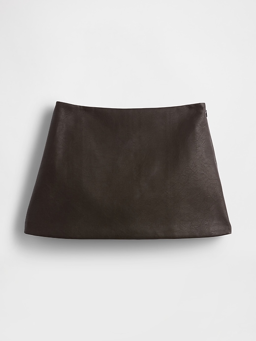 mini-skort aus veganem leder