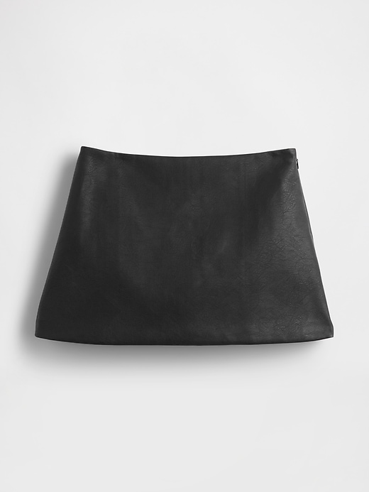 mini-skort aus veganem leder