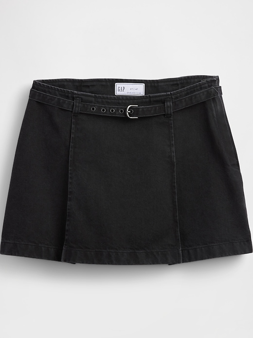 jeans-minirock mit gürtel