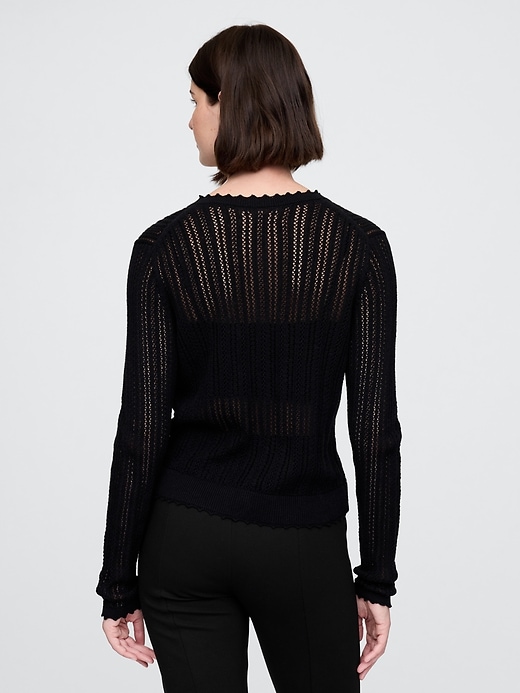 cardigan aus leinenmischung mit lochmuster