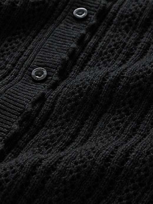 cardigan aus leinenmischung mit lochmuster