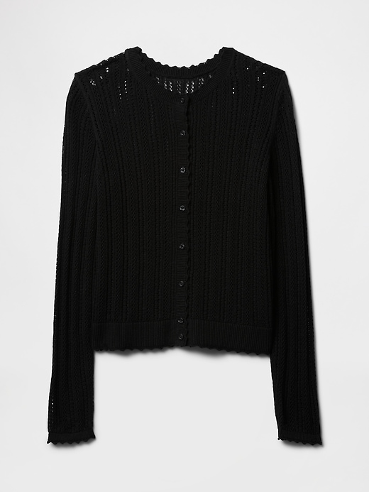 cardigan aus leinenmischung mit lochmuster