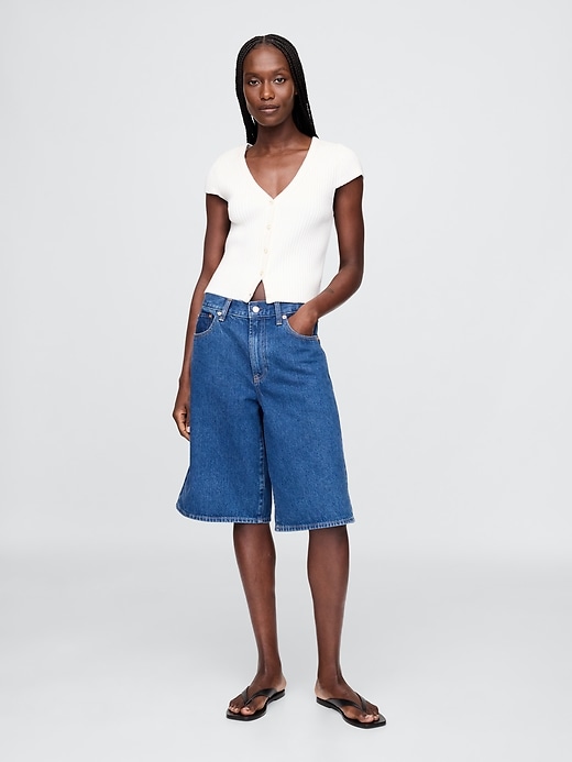 kurzer rippstrick-cardigan