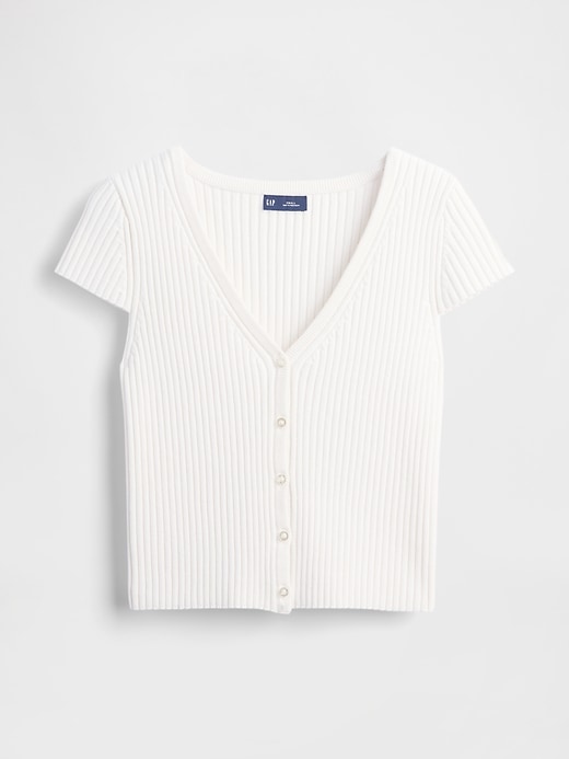 kurzer rippstrick-cardigan