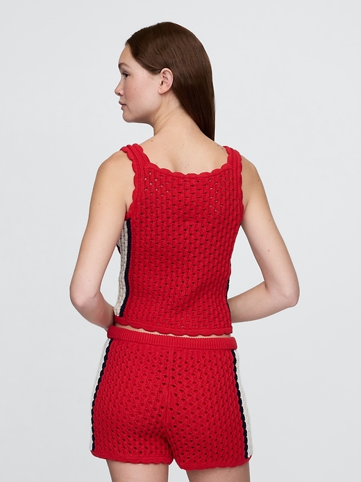kurzes tanktop aus 100 baumwolle mit häkelmuster