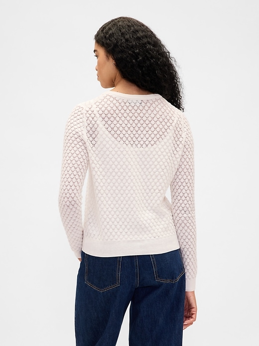 cashsoft stretch-pointelle-strickjacke