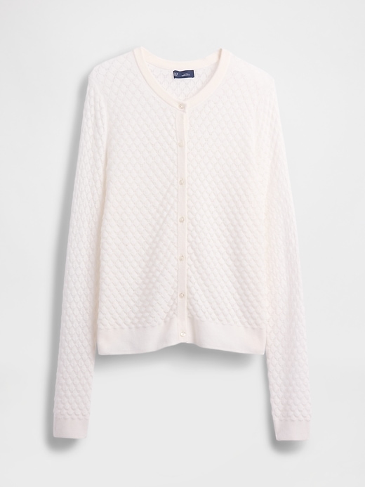 cashsoft stretch-pointelle-strickjacke