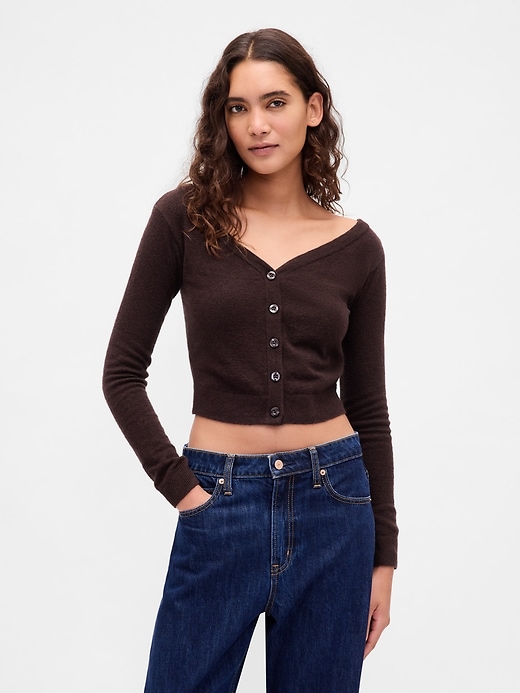 leichte cashsoft-crop-strickjacke