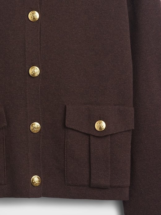 cardigan mit tasche aus baumwollmischgewebe