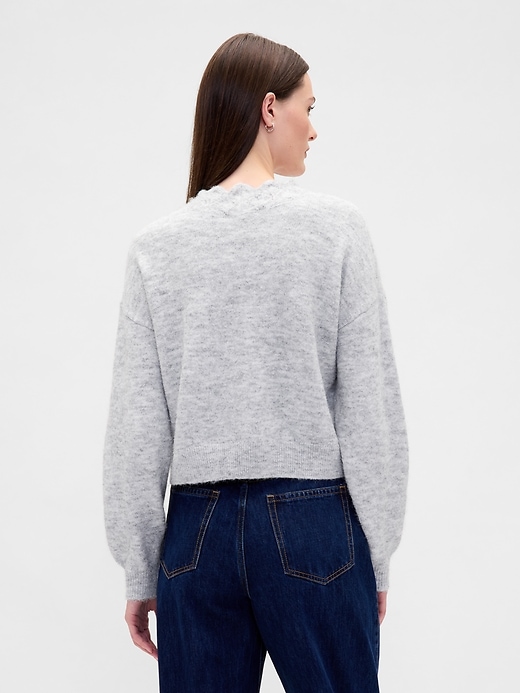 flauschiger punktierter gewellter crop-cardigan