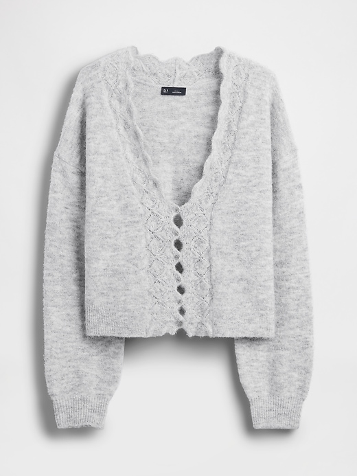 flauschiger punktierter gewellter crop-cardigan