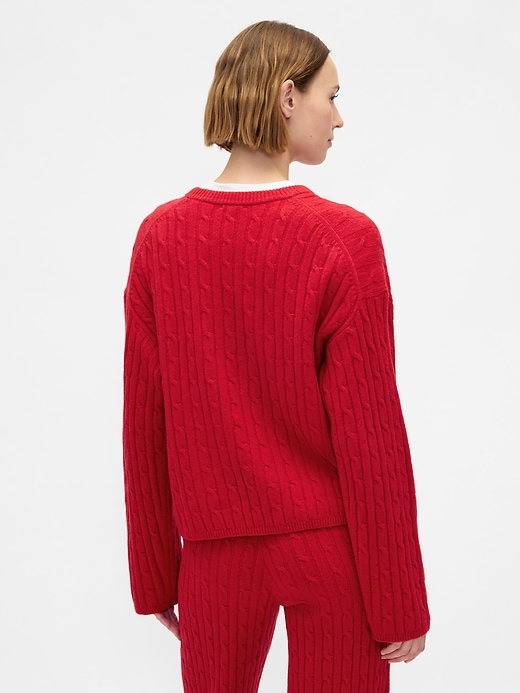 cashsoft zopfstrickpullover mit rundhalsausschnitt