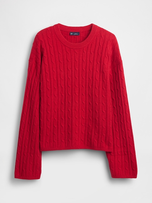 cashsoft zopfstrickpullover mit rundhalsausschnitt