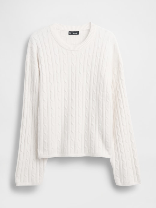 cashsoft zopfstrickpullover mit rundhalsausschnitt