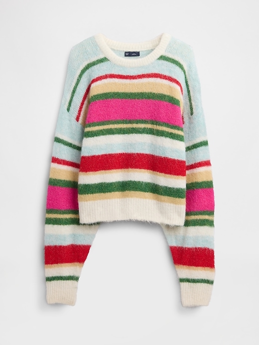 flauschiger oversize-pullover mit rundhalsausschnitt