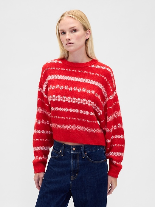 flauschiger oversize-pullover mit rundhalsausschnitt