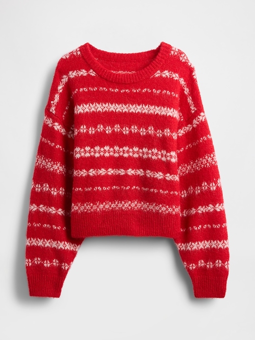 flauschiger oversize-pullover mit rundhalsausschnitt