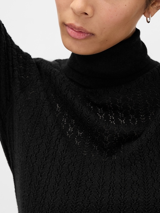 pointelle rollkragenpullover