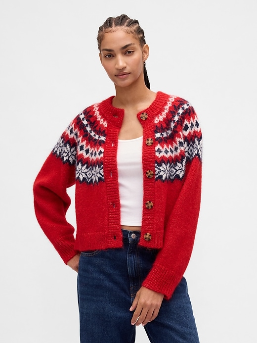 flauschiger fair-isle-cardigan