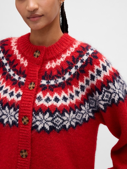 flauschiger fair-isle-cardigan