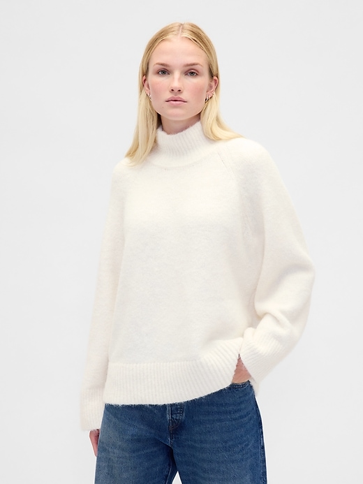 flauschiger oversize-rollkragenpullover
